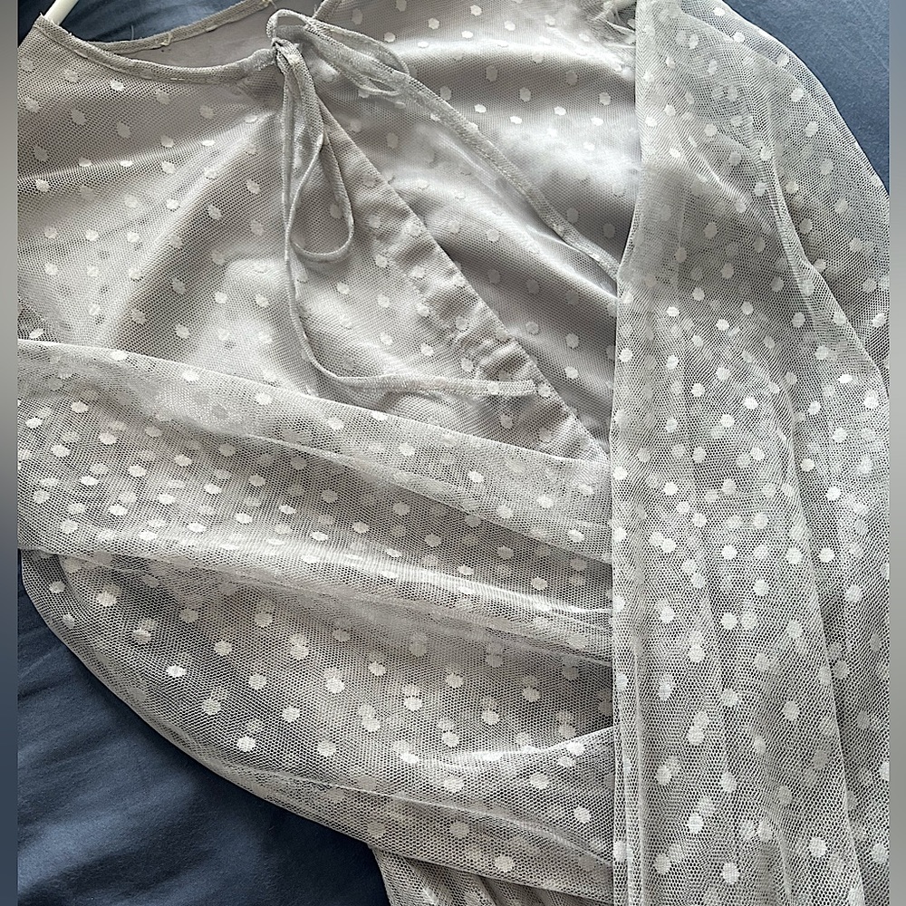 Vintage Long Sleeve Pleated Midi Dress (small)